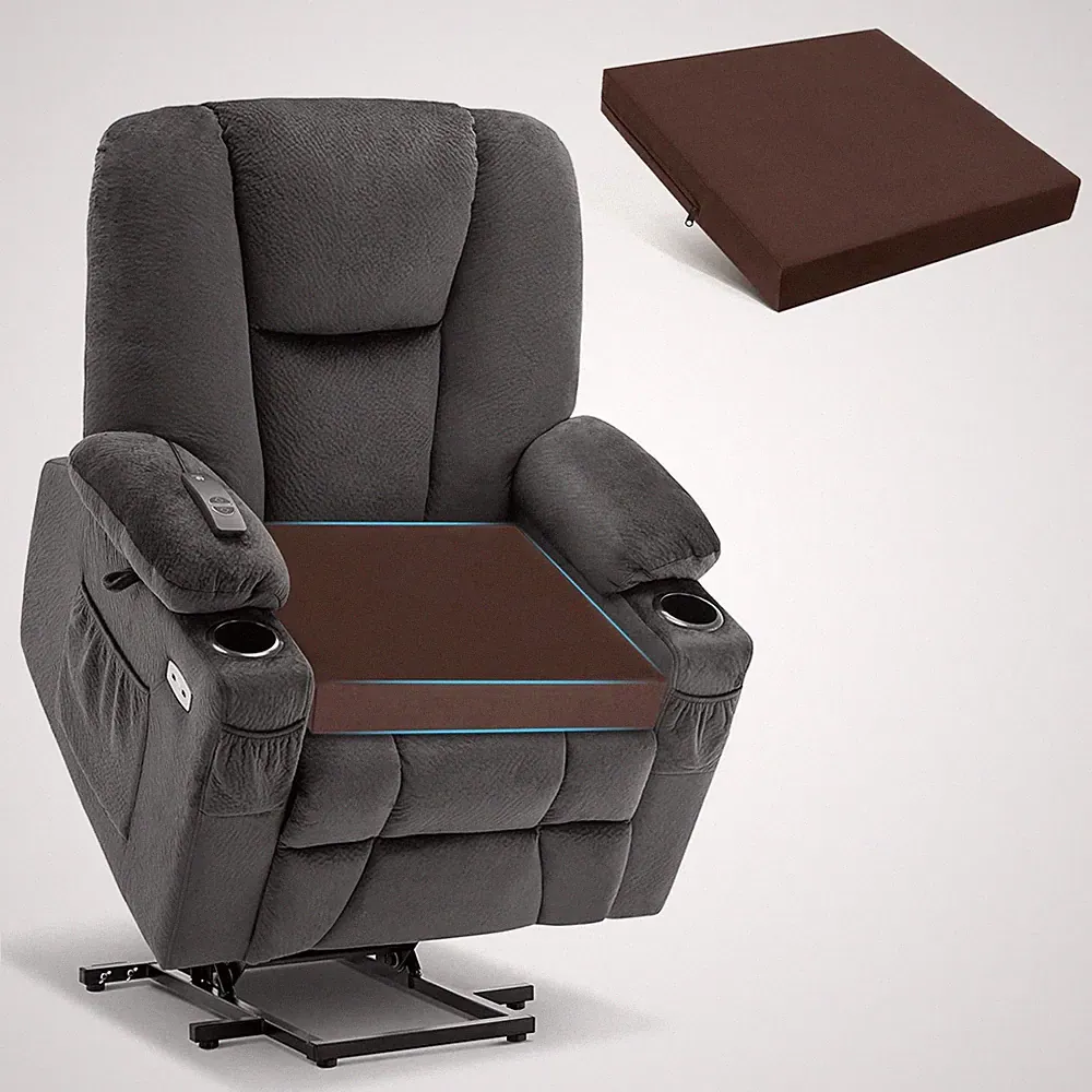 20x20x3 Inch Gel Memory Foam Chair Seat Cushions Recliners Extra Large Brown