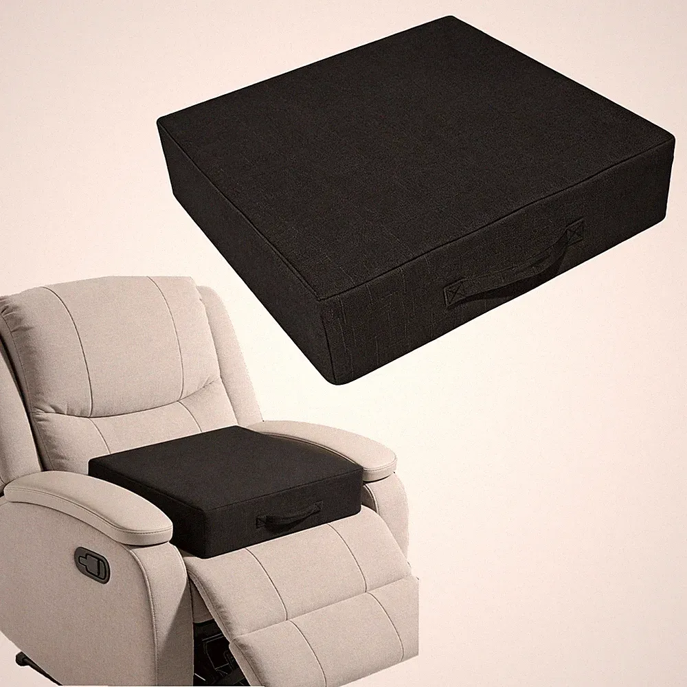 Black 20x20x5 Inch Thick Recliner Seat Cushion For Elderly Hip Back Pain