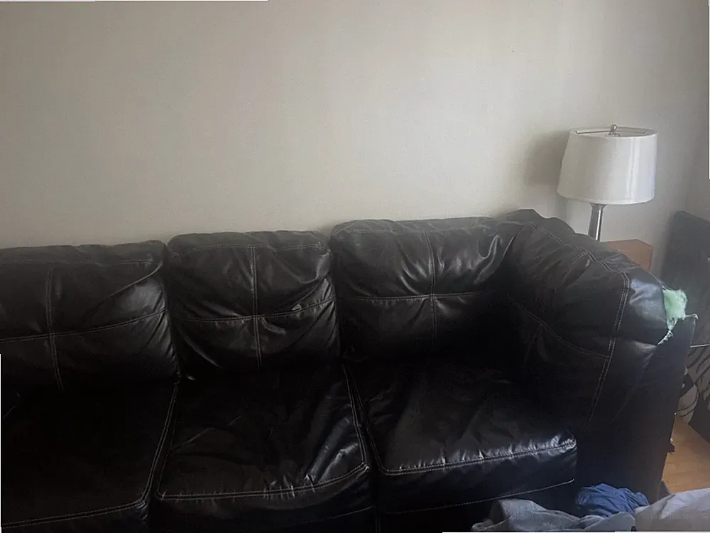 Black nice leather sectional with recliner chair as a small ripe