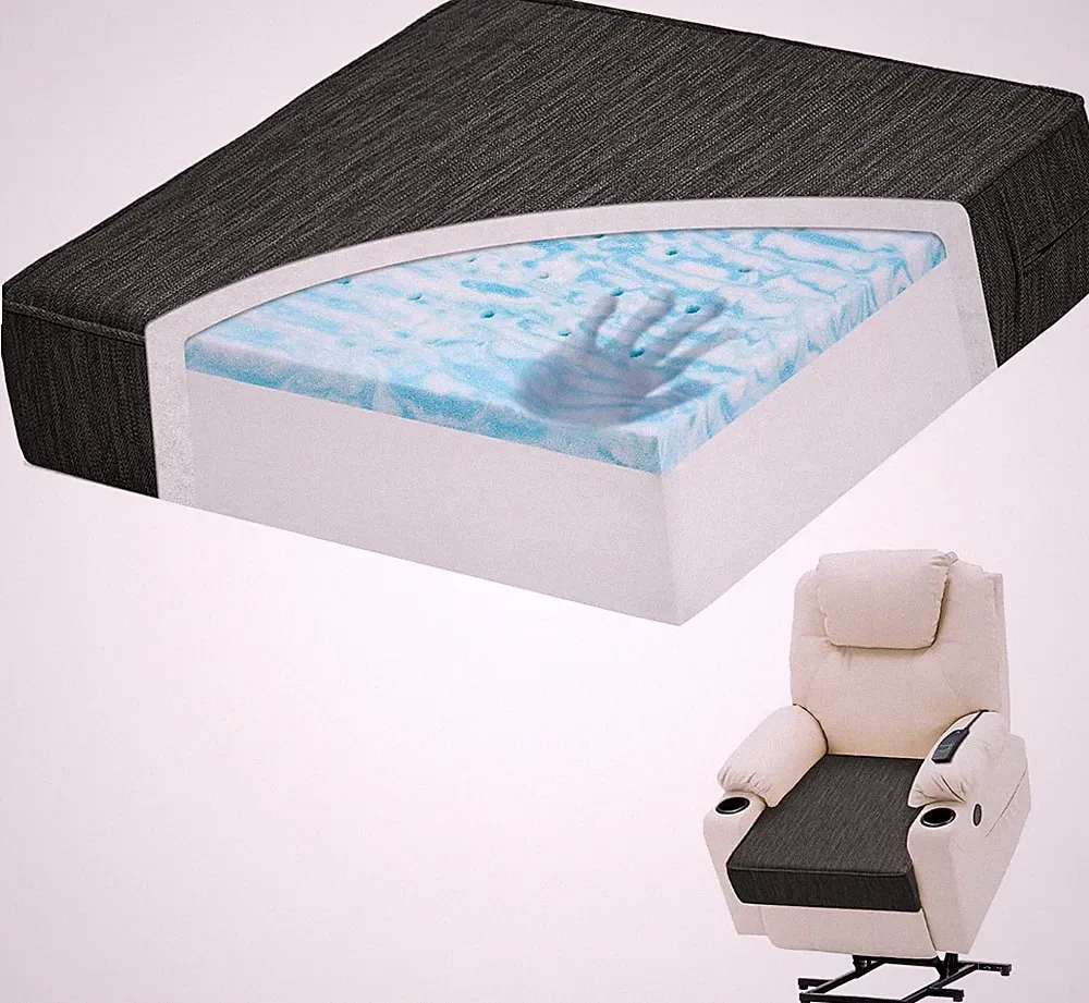 Extra Large Dual-Layer Gel Memory Foam Recliner Cushions for Elderly, 20X20X5 In