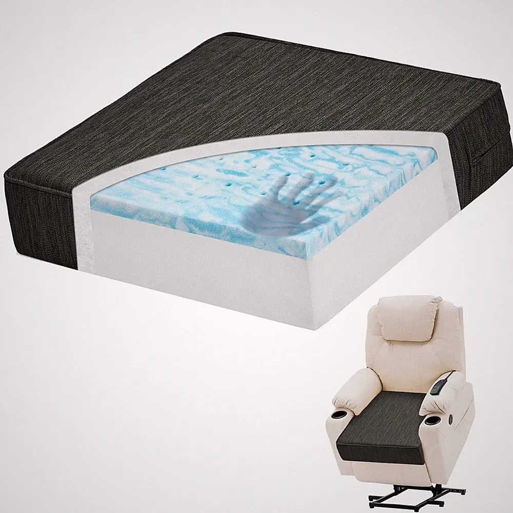 Extra Large Gel Memory Foam Recliner Cushion 20x20x5 Inch Thick NonSlip
