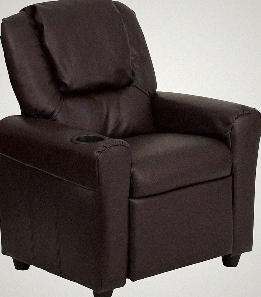 Flash Furniture Vana Leathersoft Kids Recliner with Cup Holder, Headrest, and Sa