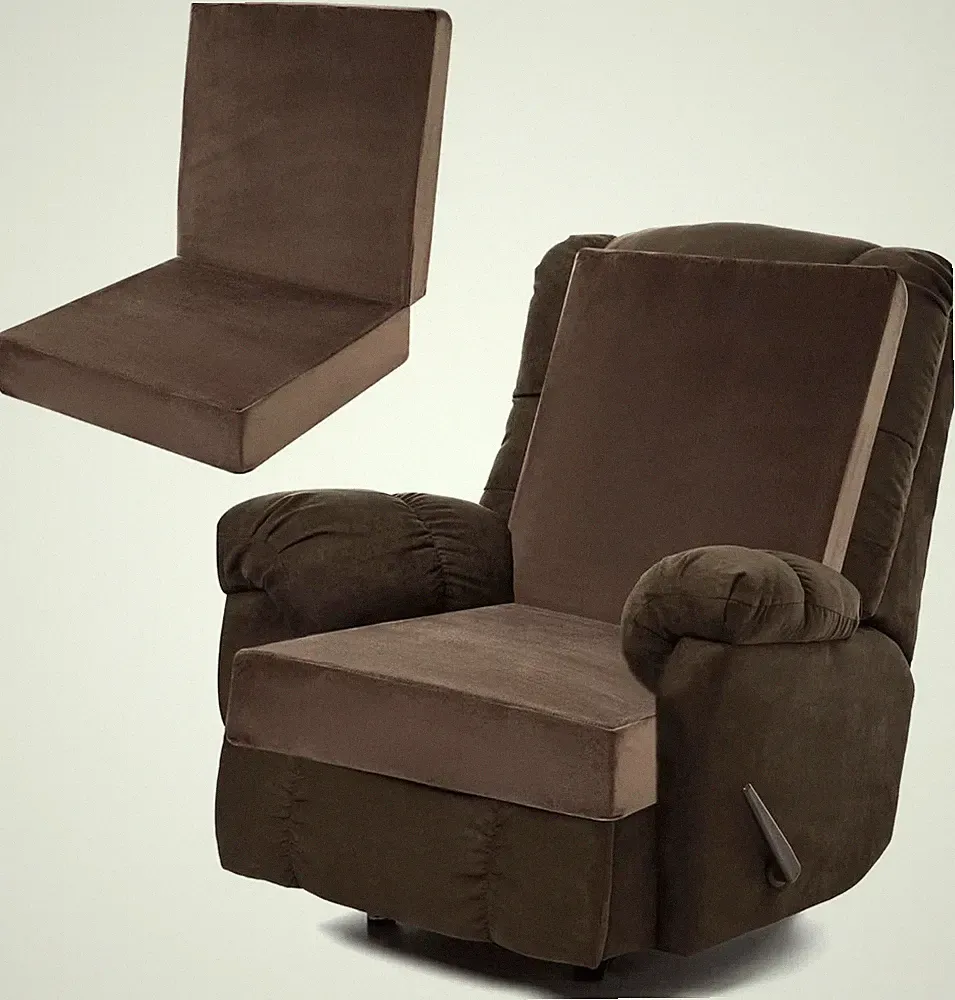 Foam Recliner Chair Seat Cushion with Longer Lumbar Support Pillow for Elderly R