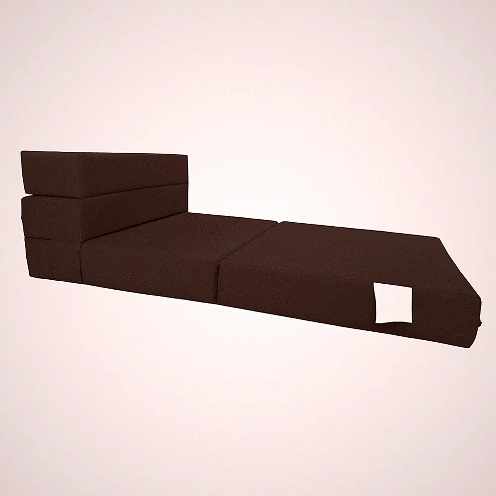 Lounger Folding Foam Mattresses, Portable Sleeper Chair Bed, 6 x 32 x 80, Brown