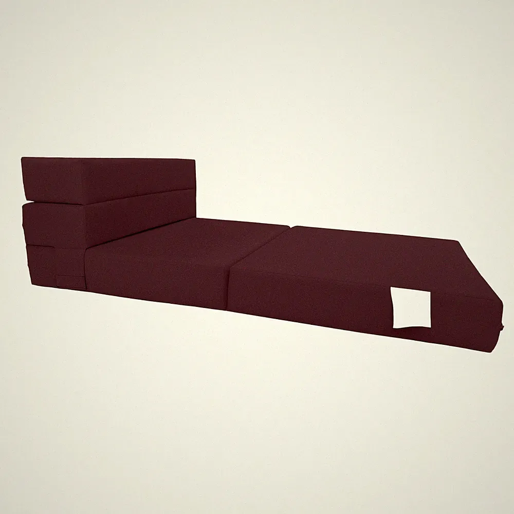 Lounger Folding Foam Mattresses, Portable Sleeper Chair Bed 6 x 32 x 80 Burgundy