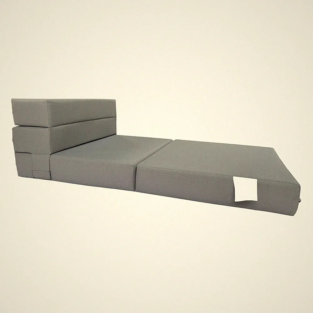 Lounger Folding Foam Mattresses, Portable Sleeper Chair Bed 6 x 32 x 80, Gray