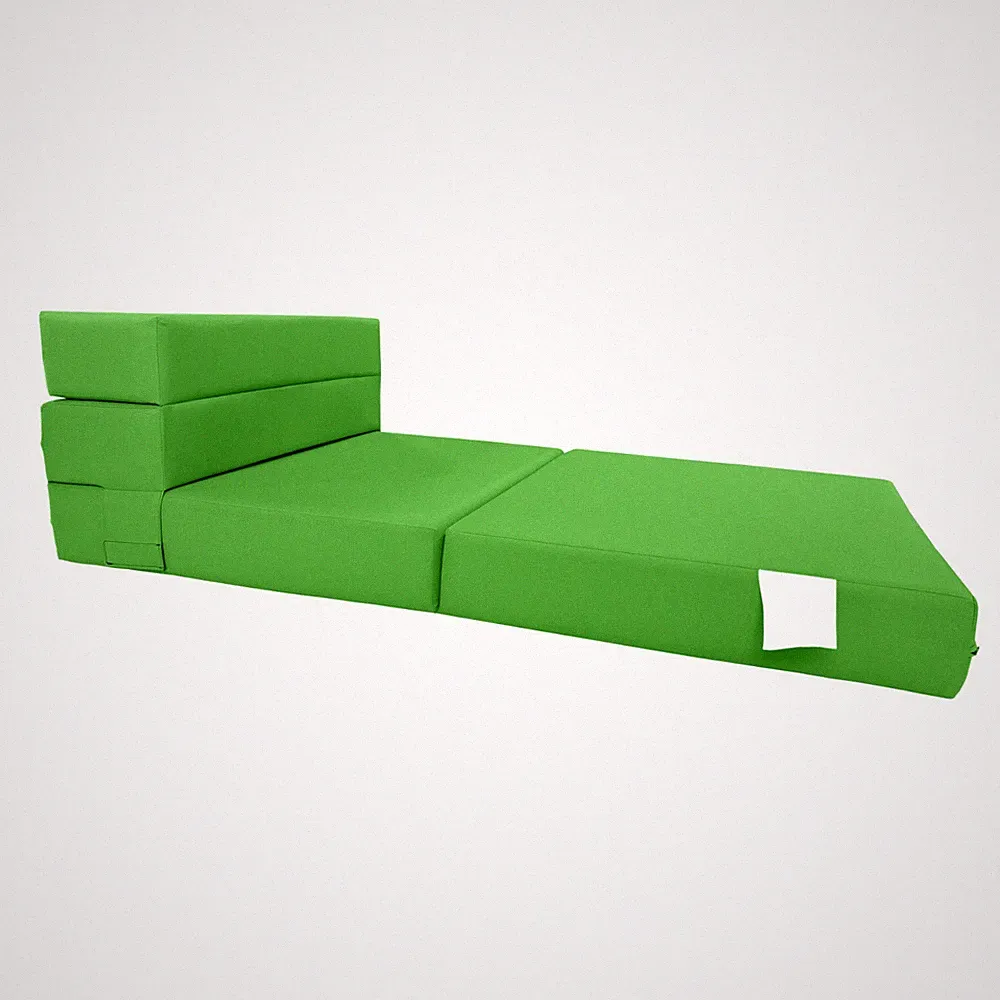 Lounger Folding Foam Mattresses, Portable Sleeper Chair Bed 6 x 32 x 80, Lime