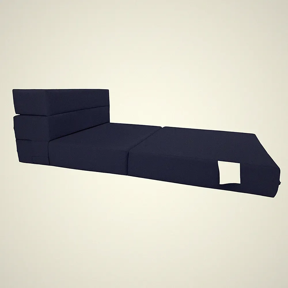 Lounger Folding Foam Mattresses, Portable Sleeper Chair Bed 6 x 32 x 80, Navy