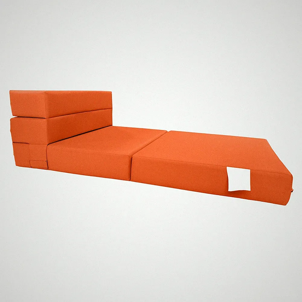 Lounger Folding Foam Mattresses, Portable Sleeper Chair Bed 6 x 32 x 80, Orange