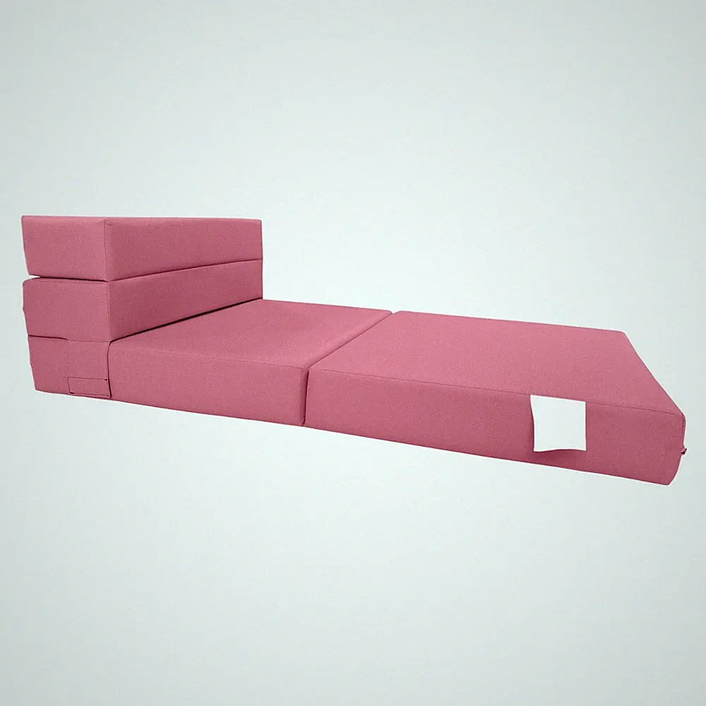 Lounger Folding Foam Mattresses, Portable Sleeper Chair Bed 6 x 32 x 80, Pink