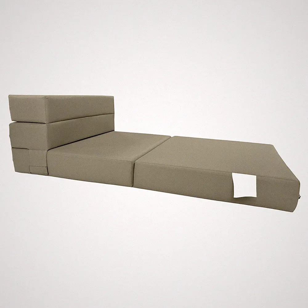 Lounger Folding Foam Mattresses, Portable Sleeper Chair Bed 6 x 32 x 80, Tan