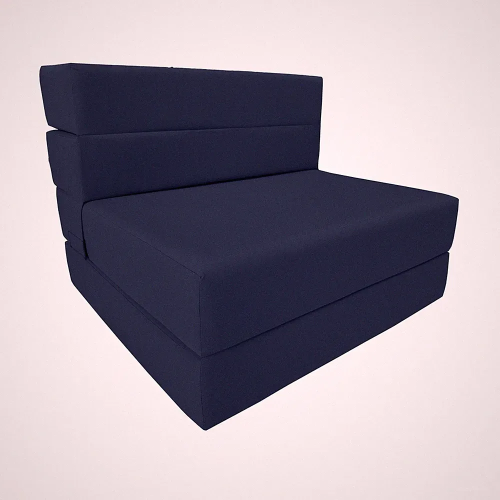 Lounger Folding Foam Mattresses, Portable Sleeper Chair Bed 6 x32 x 80, Navy