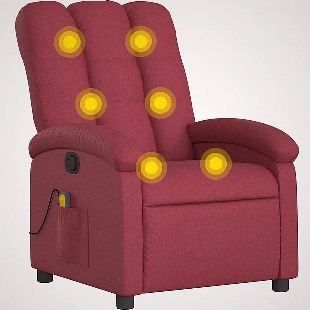Massage Recliner Chair with Multi-Position Backrest and Electric Features vidaXL
