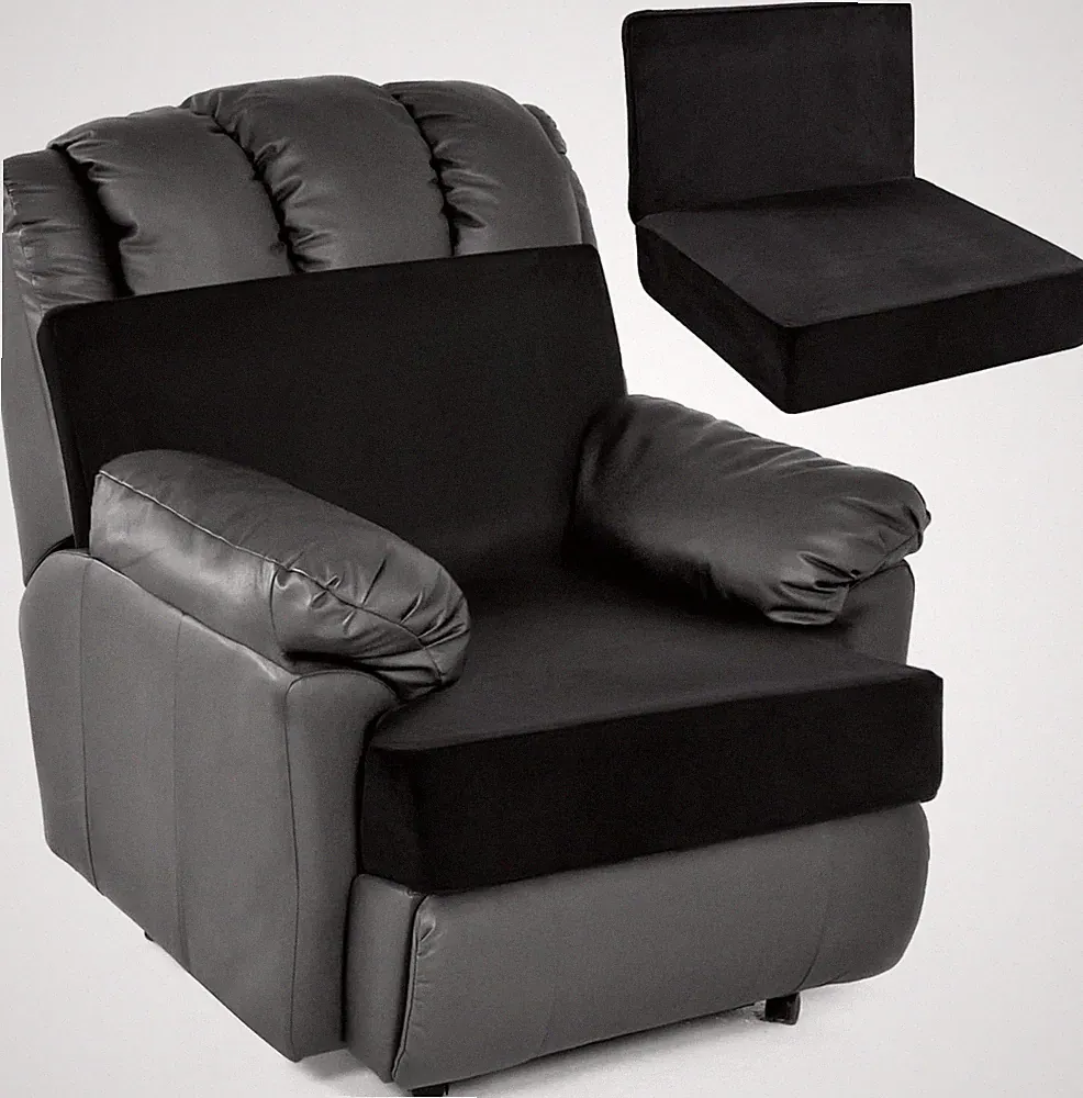 Memory Foam Recliner Cushion for Elderly, 20X20X4 Extra Large 20"X20"X4" Black