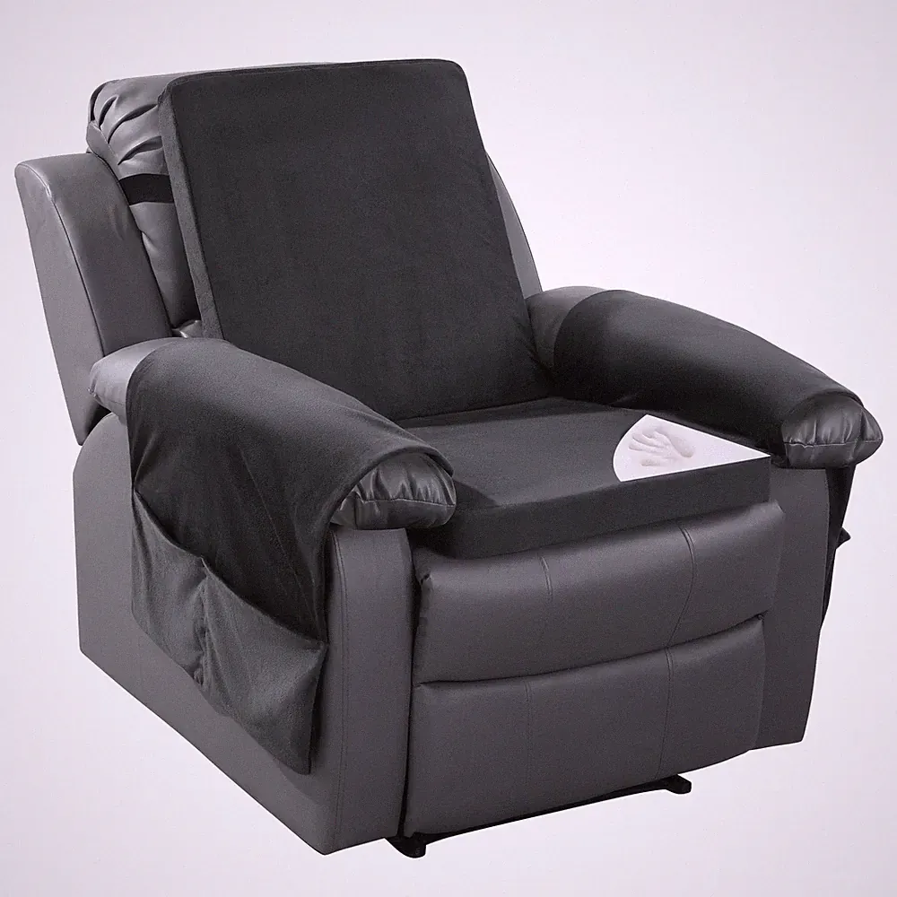 New Listing HOMBYS Recliner Chair Cushion for Elderly with Lumbar 20"x20"x2", Black