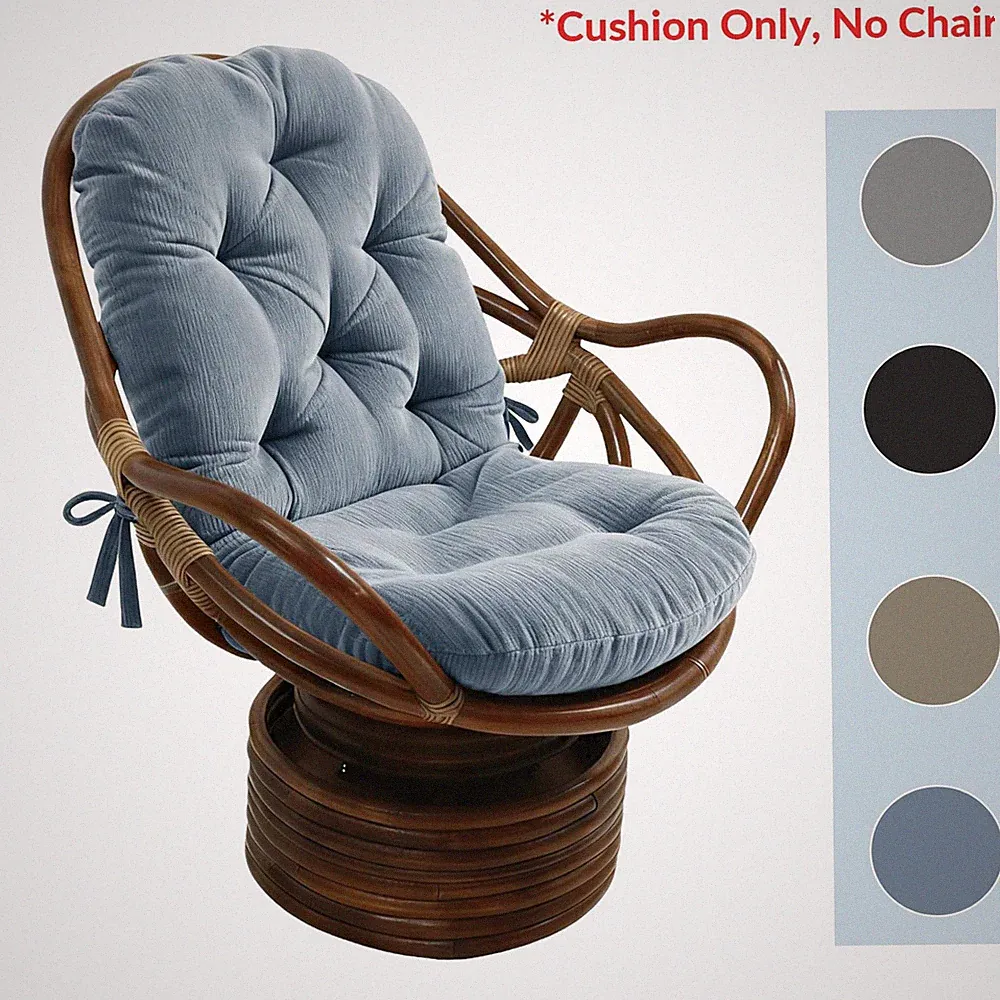 Overstuffed Rocking Chair Cushion w/ Ties waterproof Seat & Back Pad 47"x24"x4"