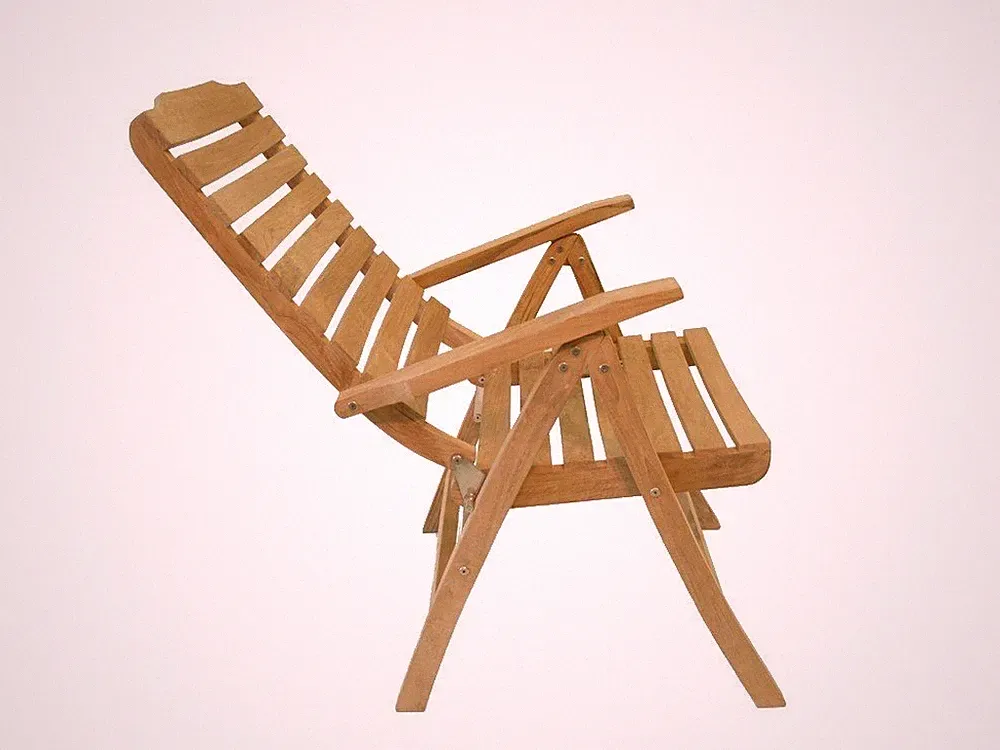 Premium Grade A Teak 5 Position Reclining Folding Arm Chair w/ 41" High Back