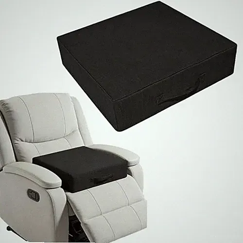 Recliner Cushion for Elderly, 20x20x5 Inch Thick. Extra Large Seat Black