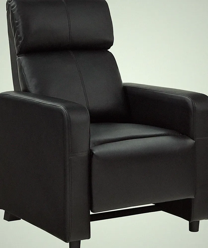 Toohey Black Leatherette Push Back Recliner Chair with Plush Comfort