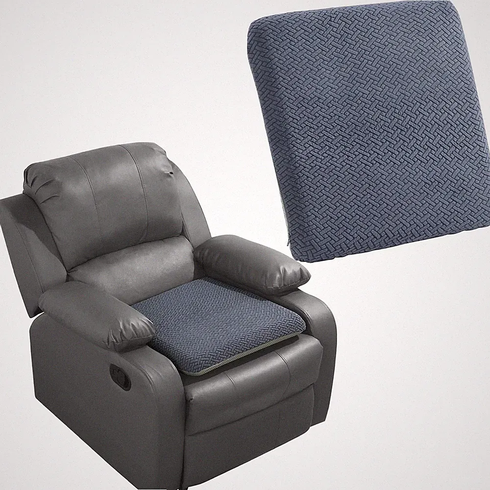 Tufted Furry Recliner Seat Cushion for Elderly Foam Curved Edge Large Square Sea
